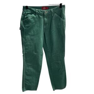 Dickies‎ Carpenter Pants Juniors 1/25 Green Cargo Utility Grunge Mid-Rise